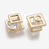 Brass Cubic Zirconia Charms KK-T029-80G-2