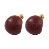 Brass Enamel Stud Earrings for Women EJEW-U055-23A-G-2