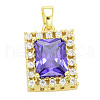 Brass Micro Pave Cubic Zirconia Pendants KK-E277-05G-1
