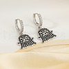 Fashionable Brass Cubic Zirconia Ghost Hoop Earrings PE5743-1-2
