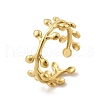 Leaf 304 Stainless Steel Open Cuff Rings RJEW-R014-02G-04-4