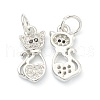 Brass Clear Cubic Zirconia Charms ZIRC-B010-04P-2