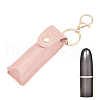 Portable Imitation Leather Chapstick Keychain Holder KEYC-WH0029-56B-1