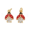 Brass Micro Pave Cubic Zirconia Pendants KK-C095-08B-G-1