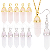 BENECREAT 12Pcs 2 Style Natural Rose Quartz Double Terminated Pointed Pendants G-BC0001-07-1