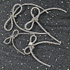 SUPERFINDINGS 4 Styles Rhinestone with Platinum Iron Brooches for Backpack Clothes JEWB-FH0001-59-5