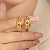 Simple Stainless Steel Cuban Link Hoop Earrings WG5268-4