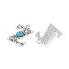 Synthetic Turquoise & Alloy Pendants PALLOY-H146-01AS-Z-2
