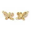 Brass Micro Pave Cubic Zirconia Links Connectors KK-G399-19B-2