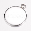 Tarnish Resistant 304 Stainless Steel Pendant Cabochon Settings X-STAS-G071-45P-3