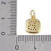 Rack Plating Brass Micro Pave CLear Cubic Zirconia Charms KK-E110-14G-B-3