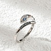Brass Cubic Zirconia Cuff Rings for Women RJEW-S401-01P-1