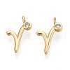 Brass Micro Pave Cubic Zirconia Charms KK-N263-97G-R-1