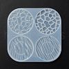 Flat Round with Water Ripple Cup Mat Silicone Molds DIY-L065-03-3