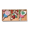 9Pcs 3 Styles Christmas Wood Pendant Decorations Set WOOD-U004-01E-1
