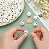   80Pcs 4 Styles Snowman Theme Printed Wood European Beads WOOD-PH0003-04A-3
