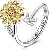 Adjustable Brass Rhinestone Rotating Cuff Rings FS-WG5B177-11-1
