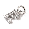 Initial Letter Brass with Cubic Zirconia Charms KK-Q814-26E-P-2