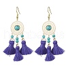 304 Stainless Steel Polycotton Tassel Chandelier Earrings EJEW-JE06452-03-2