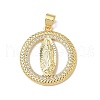 Brass Micro Pave Cubic Zirconia Pendants KK-Q068-40A-G-1