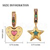 Colorful Cubic Zirconia Star and Heart Dangle Hoop Earrings JE922A-2