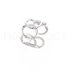 Non-Tarnish 304 Stainless Steel Interlocking Oval Open Cuff Ring RJEW-S405-147P-3