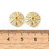 Flower Brass Clear Cubic Zirconia Bead Caps KK-V008-03G-3
