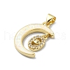 Brass Micro Pave Clear Cubic Zirconia Pendants KK-A221-18B-G-2