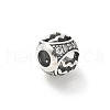 Brass Clear Cubic Zirconia European Beads FIND-M049-01AS-04-2