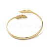 304 Stainless Steel Leaf Cuff Bangles BJEW-A003-03G-3