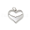 Brass Pave Natural White Shell Heart Charms with Jump Rings KK-S522-08E-P-1