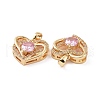 Brass Micro Pave Cubic Zirconia Pendants KK-E068-VC452-3