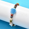 Handmade Porcelain Beads & Synthetic Howlite Beads Stretch Bracelets for Women BJEW-D307-01E-1