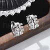 Brass Clear Cubic Zirconia Hoop Earrings EJEW-Q014-16P-1
