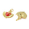 Brass Enamel Pendants KK-R229-06G-03-2