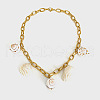 Summer 316L Surgical Stainless Steel & Natual Shell Pendant Necklaces for Women FS-WG2E862-01-5