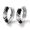 Brass Micro Pave Cubic Zirconia Hoop Earrings EJEW-L269-113P-2