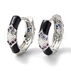 Brass Micro Pave Cubic Zirconia Hoop Earrings EJEW-L269-113P-2