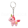 2Pcs 2 Colors Cartoon Unicorn PVC Plastic Keychain KEYC-JKC00676-4