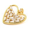 Rack Plating Brass Micro Pave Cubic Zirconia Pendants KK-C044-19G-2