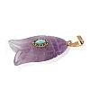 Natural Amethyst & Synthetic Turquoise Carved Pendants G-Z084-01G-08-2
