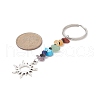 Natural Gemstone Chips Keychains KEYC-JKC00474-06-2
