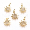 Brass Micro Pave Cubic Zirconia Pendants X-ZIRC-G166-20G-1