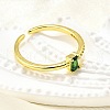 Brass Micro Pave Cubic Zirconia Cuff Rings for Women RJEW-H247-19G-01-2