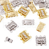 20Pcs 4 Style Brass Filigree Box Clasps KK-PJ0001-15-12
