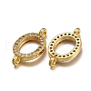 Brass Micro Pave Clear Cubic Zirconia Links connectors ZIRC-L085-75G-2