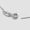 Anti-Tarnish Rhodium Plated 925 Sterling Silver Box Chain Necklaces STER-F039-45cm-05P-2