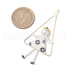 Handmade Glass Seed Beaded Girl Play on Swing Big Pendants PALLOY-MZ00695-02-2