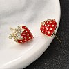 Brass Micro Pave Clear Cubic Zirconia Stud Earrings EJEW-G430-01G-3