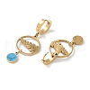 Leaf 304 Stainless Steel Hoop Earrings EJEW-L283-028G-2